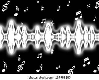 Sound Wave Background Showing Sound Pattern Or Frequency Equalizer