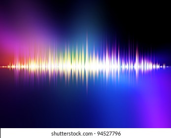 Sound wave background suitable as a backdrop for music, technology and sound projects