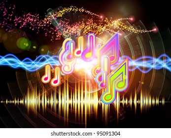 Sound wave background suitable as a backdrop for music, technology and sound projects