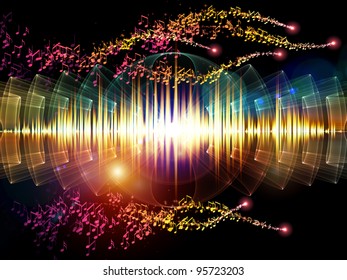 Sound wave background suitable as a backdrop for music, technology and sound projects