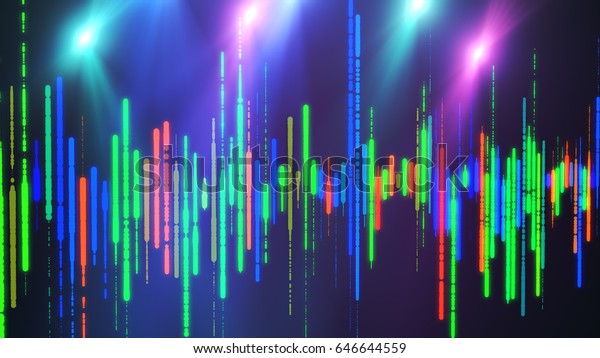 Sound Waves Colorful Light Audio Signal 库存插图 Sound Waves Colorful Light Audio Signal 库存插图