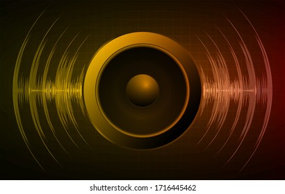 Sound waves oscillating dark orange light
