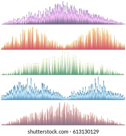 Sound waves set. Audio equalizer. Sound & audio waves isolated on white background.
