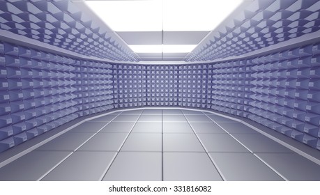 Soundproof Room Interior , 3d Render Image