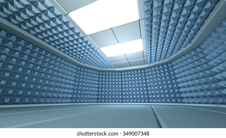 Soundproof Room Interior , 3d Render Image