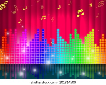 Sounds Waves Background Showing Make Music Or Sing 