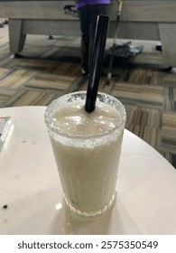 soursop juice in a clear cup