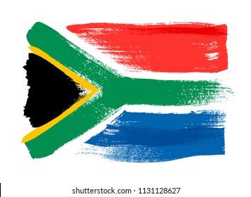 South Africa Colorful Brush Strokes Painted Stock Illustration ...