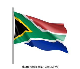 South Africa National Flag Waving Wind Stock Illustration 98936984 ...