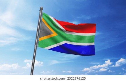 South Africa Flag Picture, waving in the sky, High Reg image, National flag of the country, Government, Symbol of the country, Clothing flag, political, official color of flag - Powered by Shutterstock