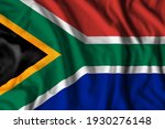 South Africa flag realistic waving for design on independence day or other state holiday. 3D illustration