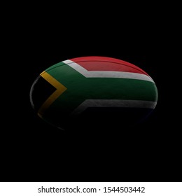 South Africa flag rugby ball. Dark background. 3D Rendering - Powered by Shutterstock