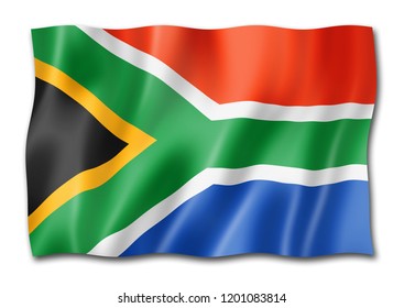 South Africa Flag Three Dimensional Render Stock Illustration ...