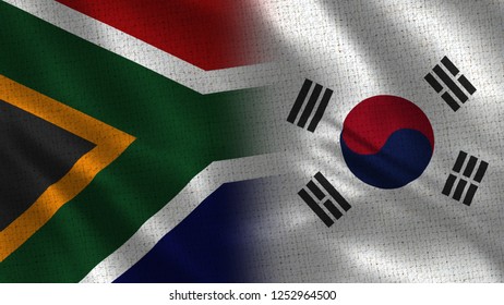 South Africa South Korea 3d Illustration Stock Illustration 1252964500 ...