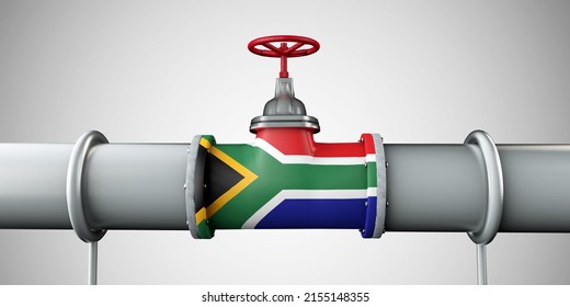 South Africa Oil And Gas Fuel Pipeline. Oil Industry Concept. 3D Rendering