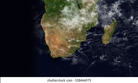 South Africa Satellite Space Map Composition (Elements Of This Image Furnished By NASA)