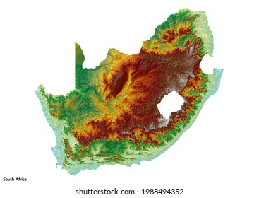 South Africa Topography Map 3d Rendering Stock Illustration 1988494352 ...