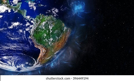 South America Globe Artwork (Elements of this image furnished by NASA)