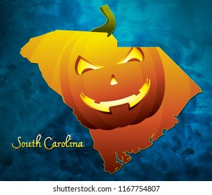 South Carolina State Map Usa Halloween Stock Illustration 1167754807 ...