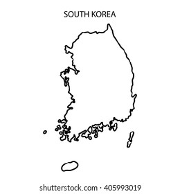 South Korea Map Outline Stock Illustration 405993019 | Shutterstock