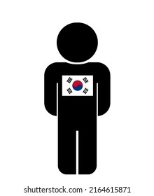 South Korean Man, Illustration Flat Style