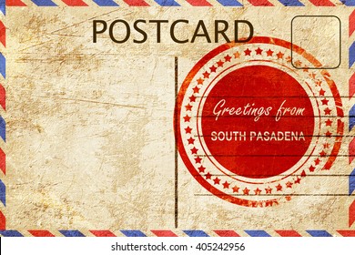 South Pasadena Stamp On A Vintage, Old Postcard