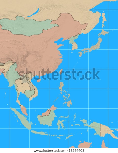 国境を持つ東南アジアの地図 のイラスト素材