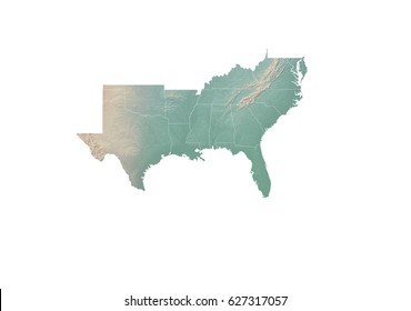 Southern United States Topographic Map