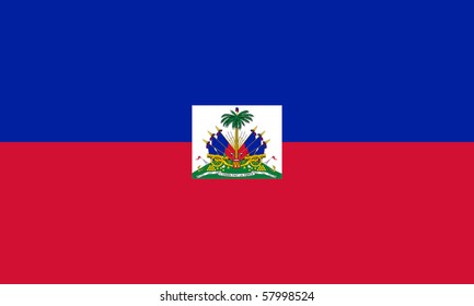 Sovereign state flag of country of Haiti n in official colors.