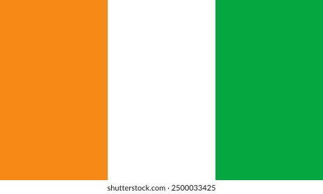 Sovereign state flag of country of Ivory coast in official colors. Ivory coast flag
