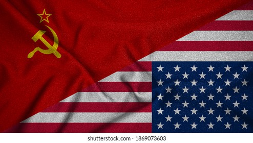 Soviet Union United States Flags Illustration Stock Illustration ...