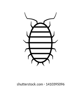 Sow bug icon. Pest control clipart isolated on white background