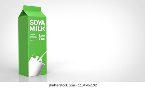 Soy Milk Large Left 3d Rendering