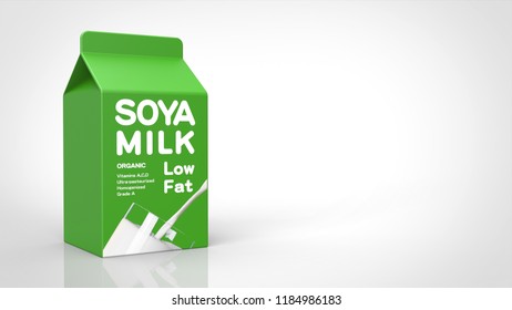 Soy Milk Small Left 3d Rendering