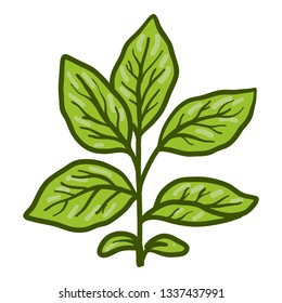 Soybean Plant Icon. Hand Drawn Illustration Of Soybean Plant Icon For Web Design