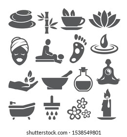 Spa icons set on white background - Powered by Shutterstock