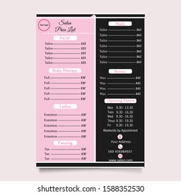 Spa Price List Flyers Design - Powered by Shutterstock