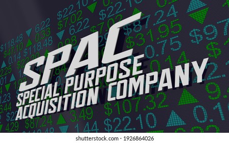 SPAC Special Purpose Acquisition Company Stock Market Shares Exchange IPO 3d Illustration