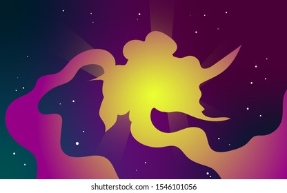 space background illustration . Cute flat style template with Stars in Outer space