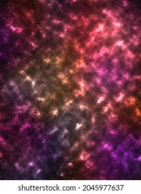 Space background on orange and purple