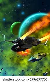 spaceship battle wallpaper