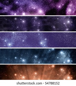 Space: Brilliant Star Field. Banners Set