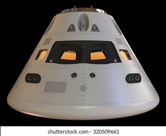 Space Capsule Isolated On Black