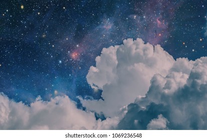 Space Clouds Background Vintage Color Wallpaper Fantastic Art