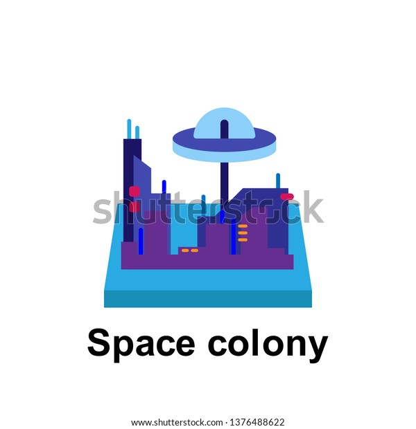 Space, space colony color icon.\
Element of color space icon. Premium quality graphic design icon.\
Signs and symbols collection icon for websites, web\
design