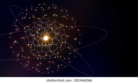 Space Concept Mega Structure,Dyson Sphere,dyson Ring,3D Rendering