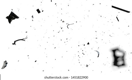 Space Debris In Earth Orbit, Dangerous Trash Isolated On White Background (3d Rendering)
