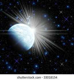 Space glowing