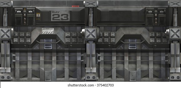 Space Hangar Bay Wall Background.