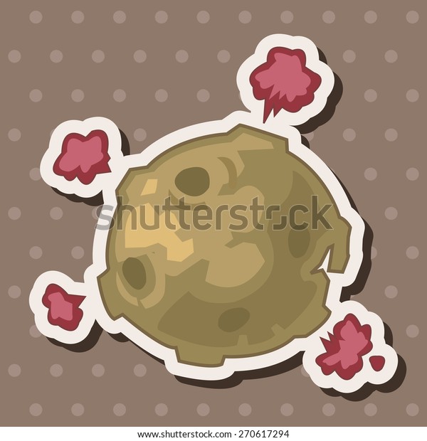 Space Meteorite, cartoon\
stickers icon